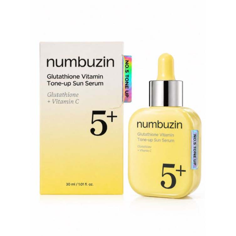 سرم ضدآفتاب روشن‌کننده شماره 5  نامبوزین مدل Glutathione Vitamin Tone up Sun Serum