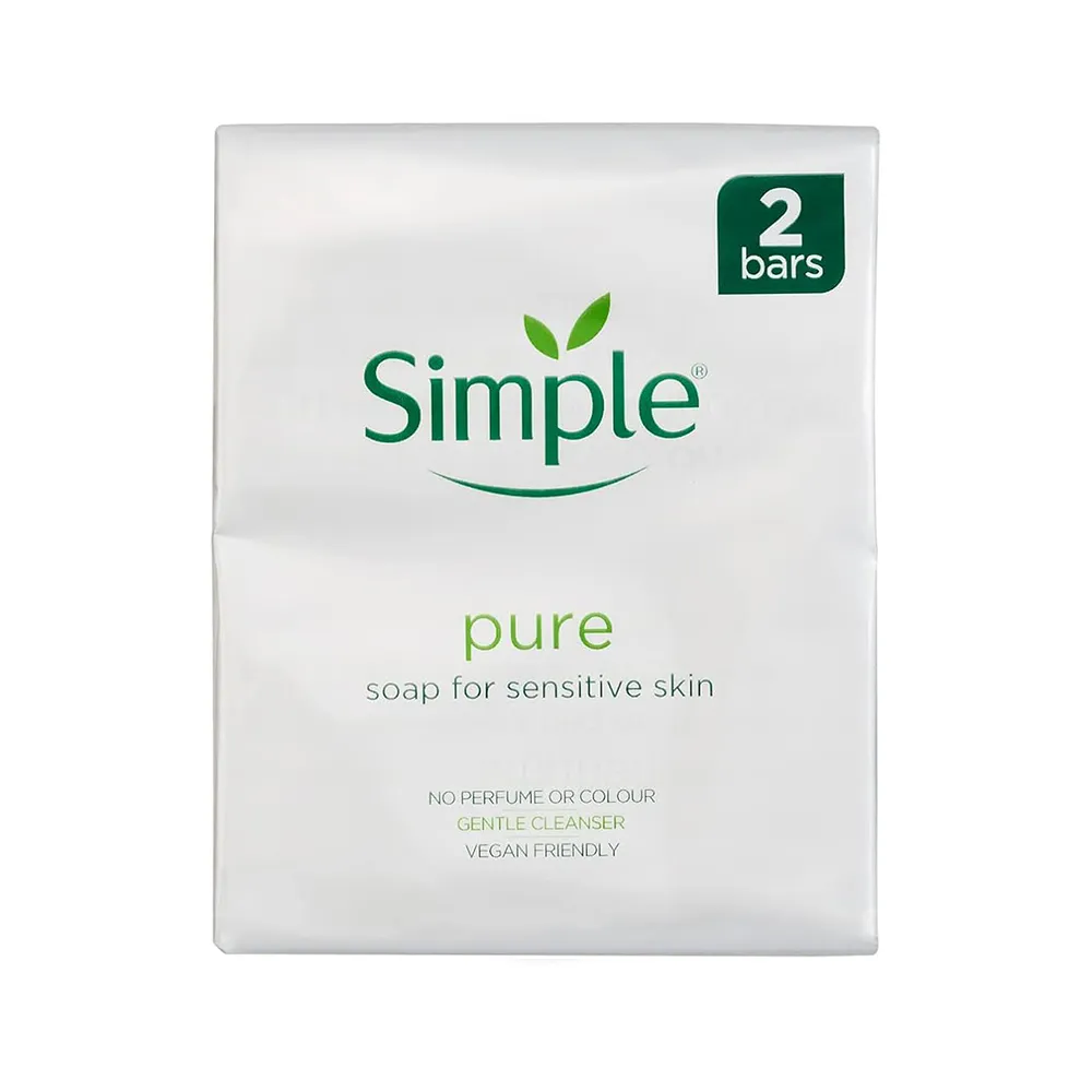 صابون شستشوی مناسب پوست حساس سیمپل مدل Pure (بسته 2 عددی)