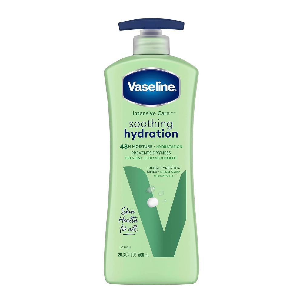 لوسیون بدن تسکین دهنده مناسب پوست خشک و دهیدراته وازلین مدل Soothing Hydration (حجم 600 میل)