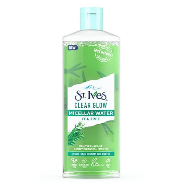 میسلار واتر حاوی عصاره درخت چای مناسب پوست چرب سینت ایور مدل Clear Glow