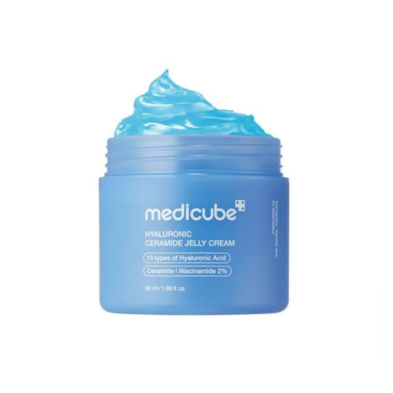 ژل کرم آبرسان هیالورونیک اسید و سراماید مدی کیوب مدل Hyaluronic Ceramide Jelly Cream