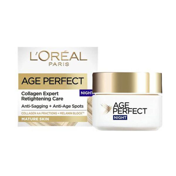 کرم شب ضد چروک +50 لورال مدل Age Perfect Collagen Expert