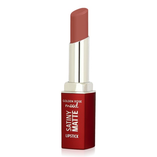 رژ لب مات بادوام ساتینی گلدن رز مدل Satiny Matte 