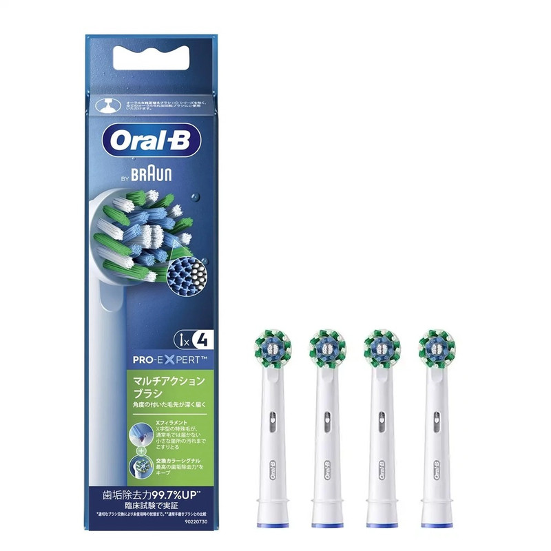 سری یدک مسواک برقی اورال-بی مدل Pro-Expert Cross Action (بسته ۴ عددی)