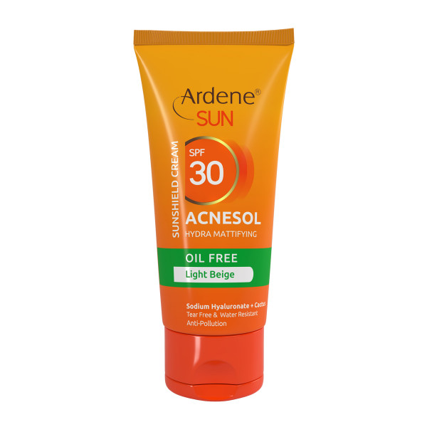 کرم ضد آفتاب رنگی  و فاقد چربی آردن SPF30 مدل Acnesol مناسب پوست چرب و دارای آکنه - بژ روشن