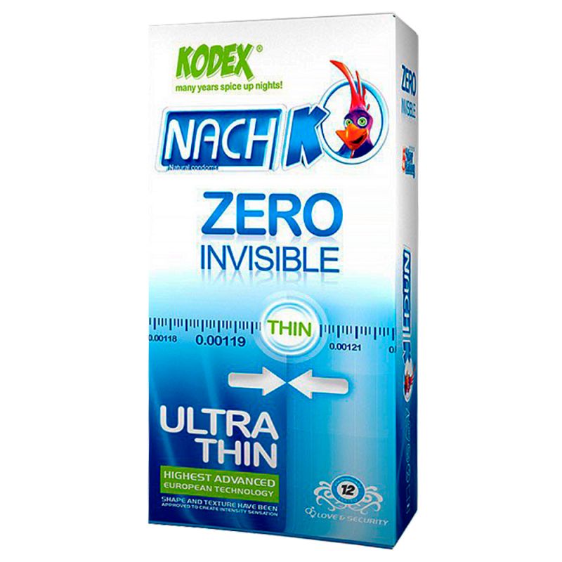 کاندوم نازک مدل Zero Invisible کدکس 12 عددی