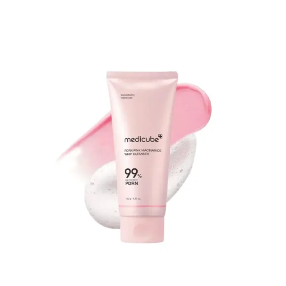 فوم شوینده صورت روشن‌ کننده حاوی PDRN و نیاسینامید مدی‌کیوب مدل PDRN Pink Niacinamide Whip