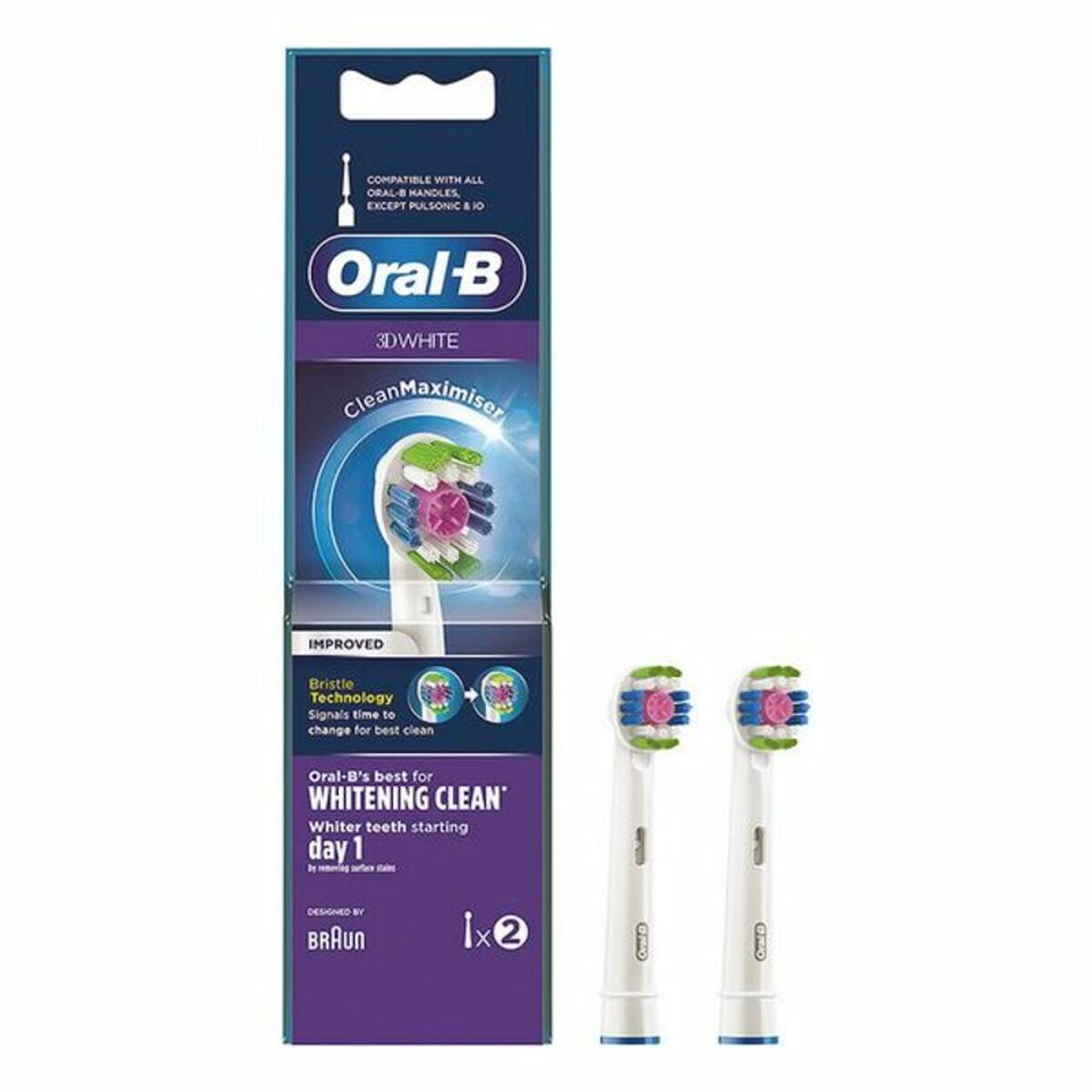 سری یدک مسواک برقی اورال بی Clean Maximiser مدل 3D White (بسته ۲ عددی)