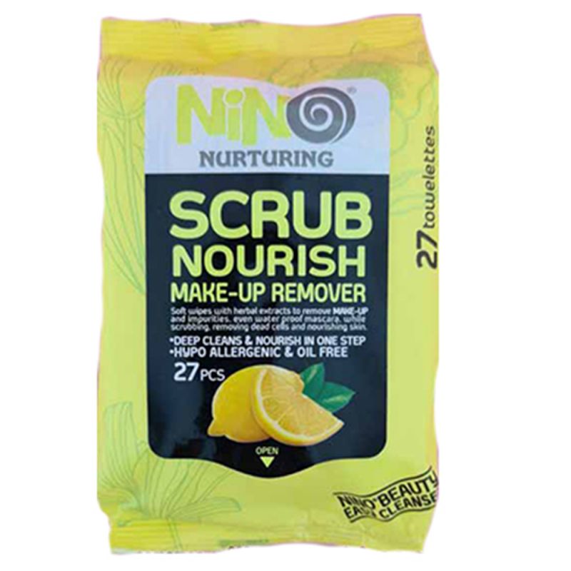 دستمال مرطوب پاک کننده آرایش نينو مدل Scrub Nourish 