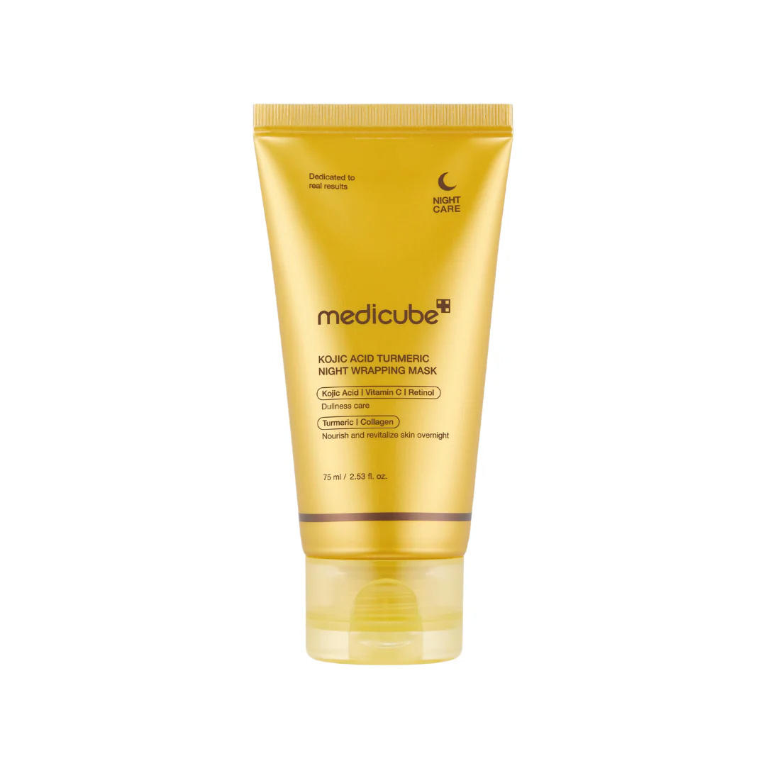 ماسک شب زردچوبه روشن کننده مدی کیوب مدل Kojic Acid Turmeric Night Wrapping Mask
