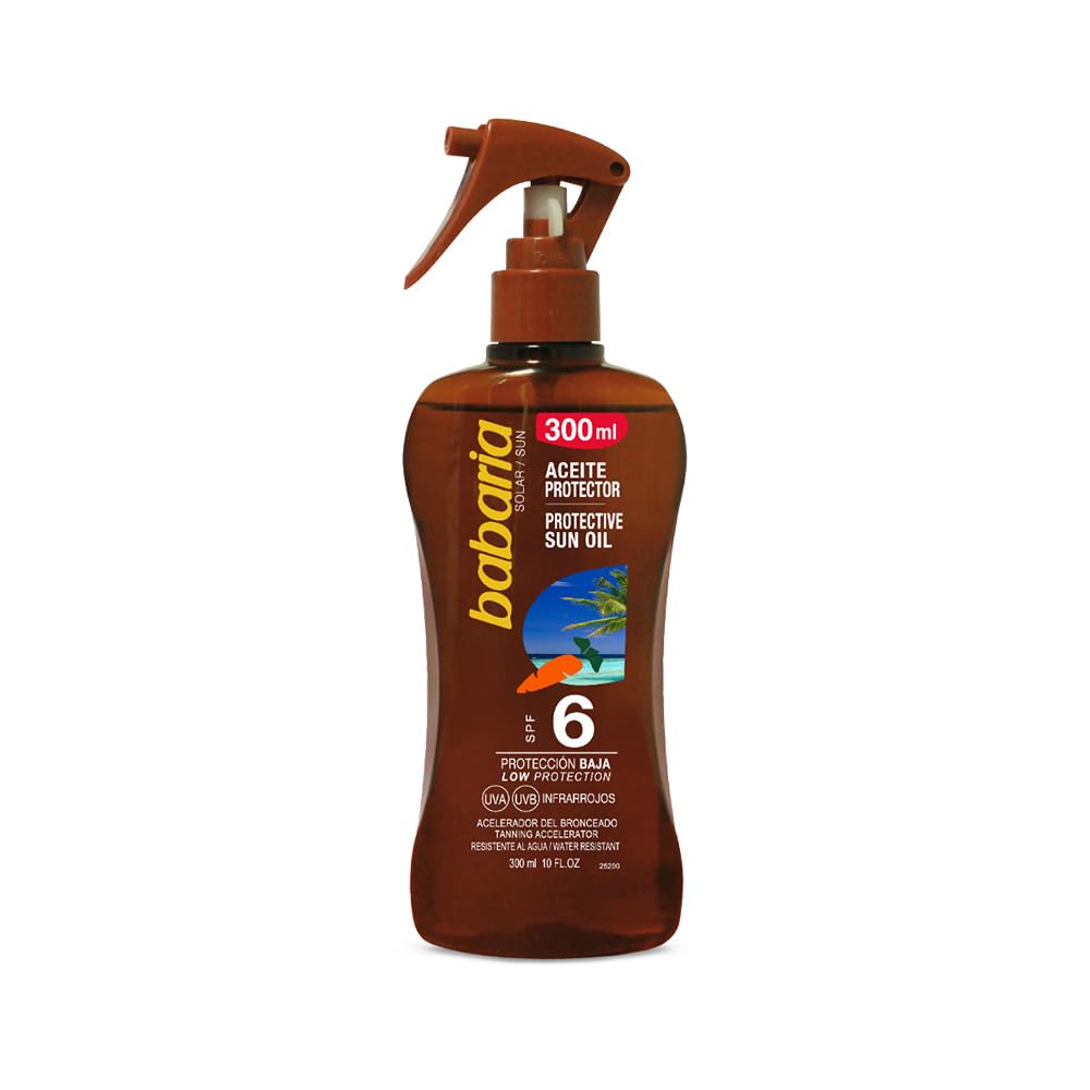 روغن برنزه‌ کننده آفتاب و سولاریوم Spf 6  باباریا مدل Protective Sun Oil