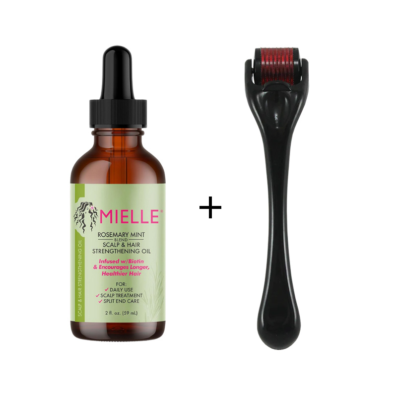 پک روغن ضد ریزش و تقویت کننده مو رزماری میله Mielle به همراه دستگاه درما رولر پک روغن ضد ریزش و تقویت کننده مو رزماری میله Mielle به همراه دستگاه درما رولر
