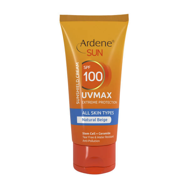 کرم ضد آفتاب رنگی 100 SPF آردن مدل UVMAX مناسب انواع پوست - بژ طبیعی