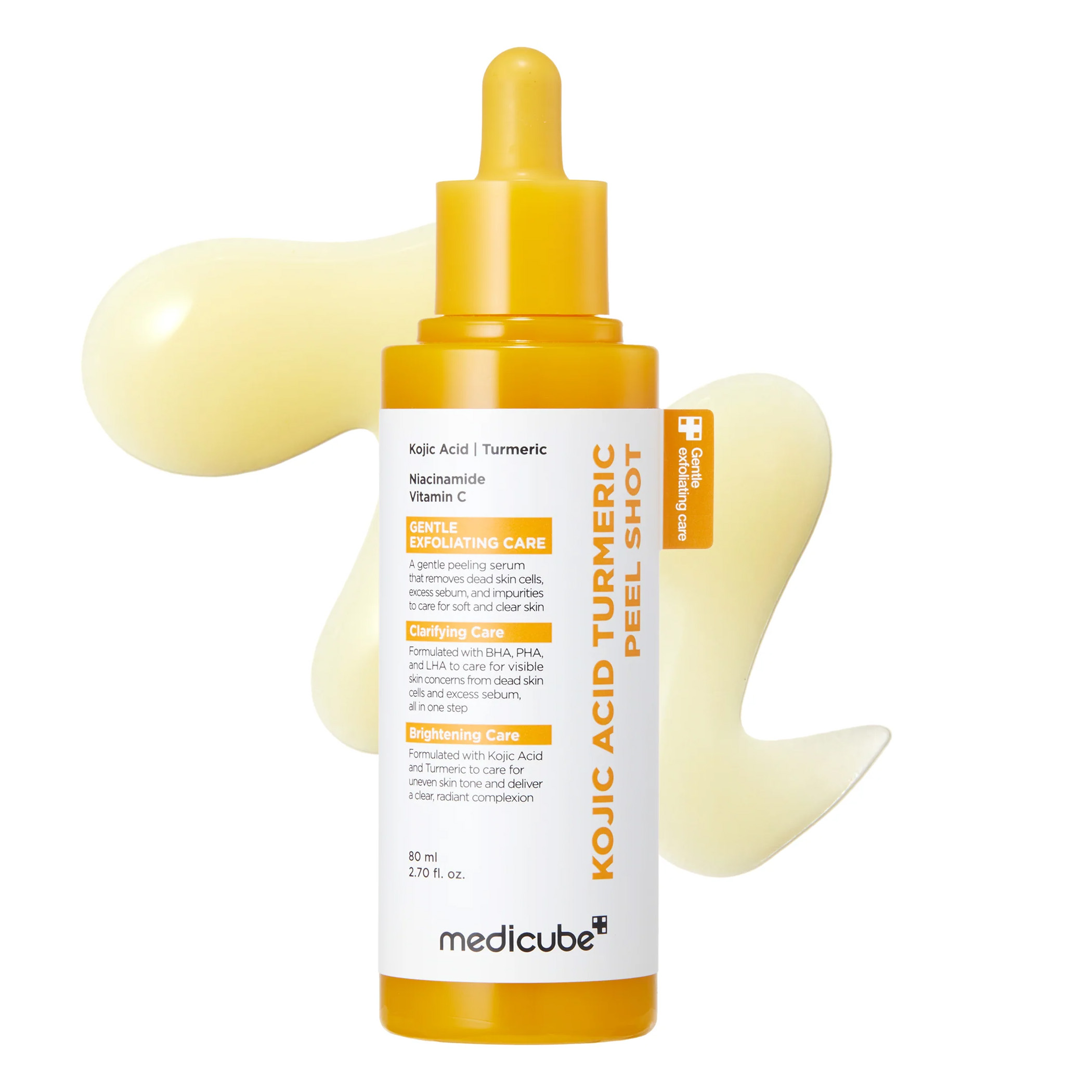 سرم لایه‌بردار و روشن‌کننده مدی‌کیوب مدل Kojic Acid Turmeric Peel Shot