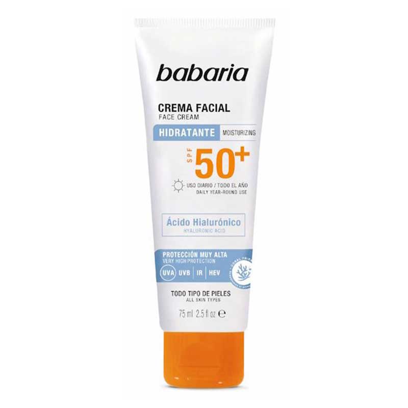کرم ضد آفتاب SPF50+ آبرسان حاوی هیالورونیک اسید صورت باباریا 