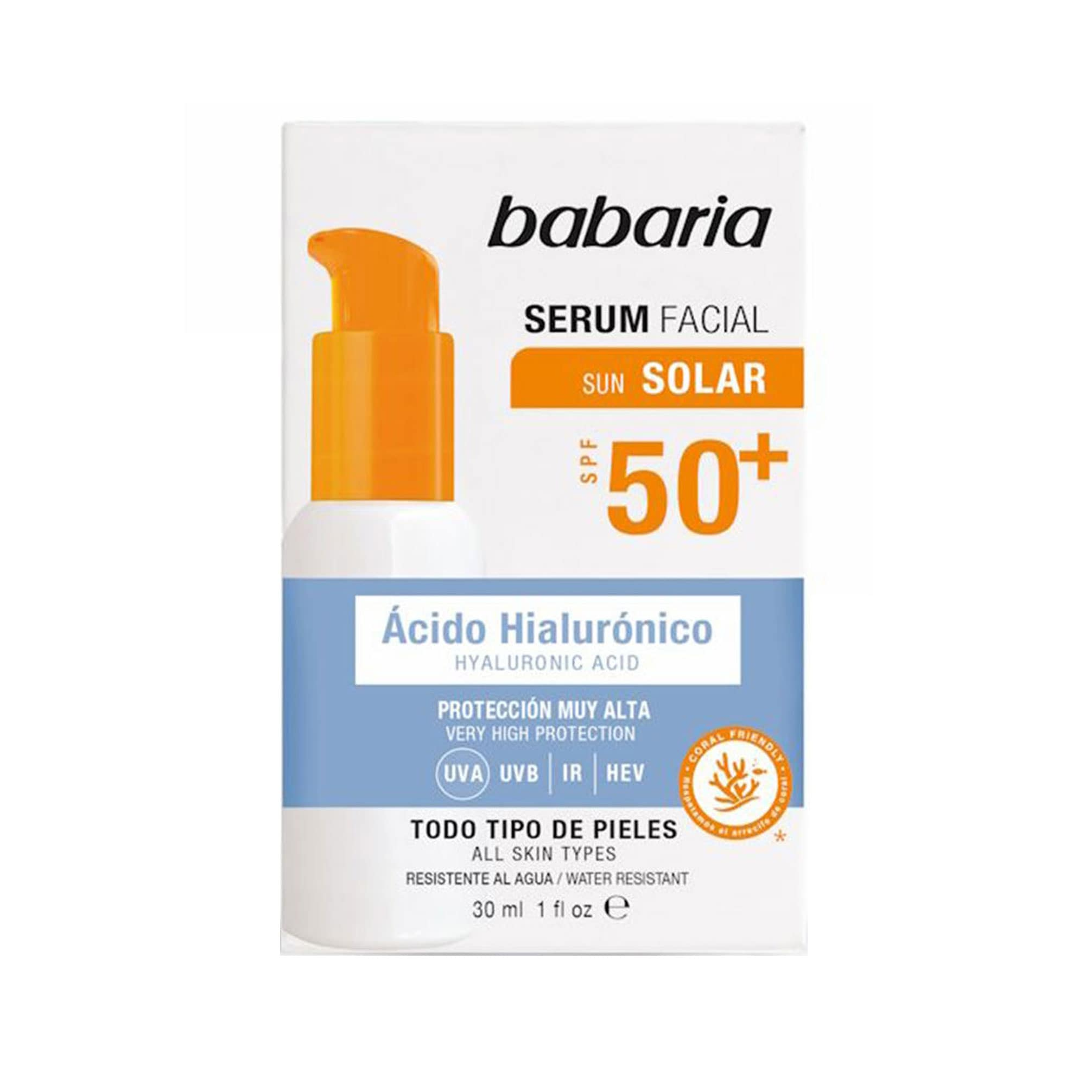 سرم ضد آفتاب SPF50 حاوی هیالورونیک اسید باباریا 
