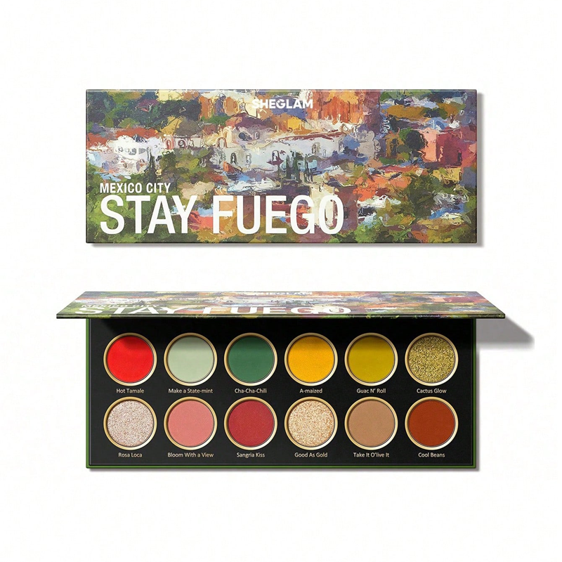 پالت سایه چشم 12 رنگ شیگلم مدل Stay Fuego, Mexico