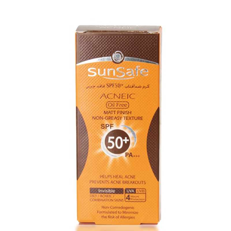 کرم ضد آفتاب فاقد چربی سان سیف مدل Acneic با SPF 50 - بدون رنگ