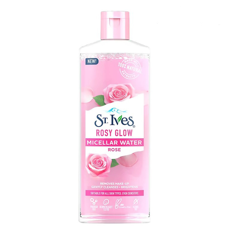 میسلار واتر حاوی عصاره گل رز مناسب پوست حساس و دور چشم سینت ایوز مدل Rosy Glow