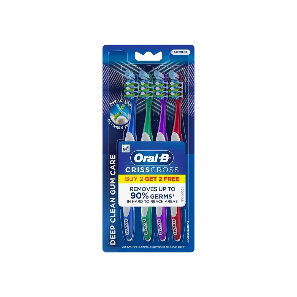 مسواک اورال بی بسته 4 عددی مدل Deep Clean AntiI-Plaque 