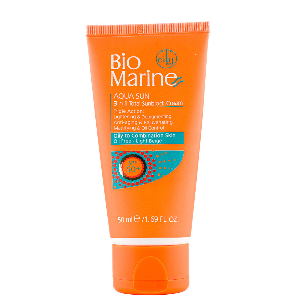 کرم ضد آفتاب رنگی روشن کننده و ضد چروک +SPF50 پوست چرب و مختلط بایومارین کرم ضد آفتاب رنگی روشن کننده و ضد چروک +SPF50 پوست چرب و مختلط بایومارین