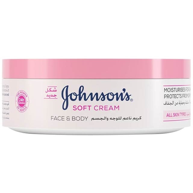 کرم نرم کننده ۲۴ ساعته دست و صورت جانسون johnsons soft cream