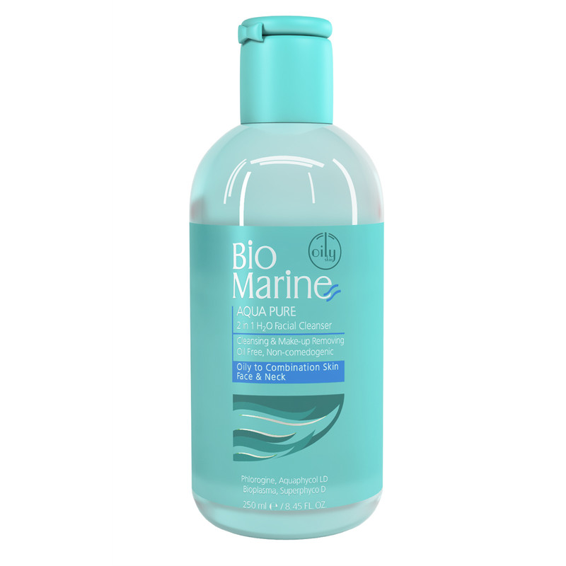 میسلار واتر پاک کننده آرایش پوست چرب و جوشدار بایومارین مدل Aqua Pure میسلار واتر پاک کننده آرایش پوست چرب و جوشدار بایومارین مدل Aqua Pure