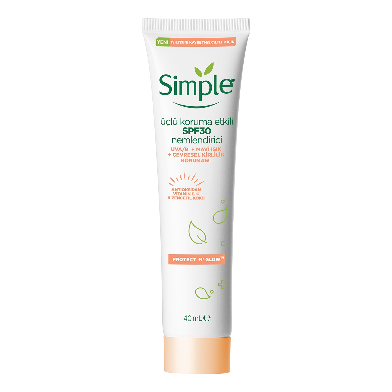 کرم ضد آفتاب مرطوب کننده با SPF30 سیمپل مدل Protect n Glow 