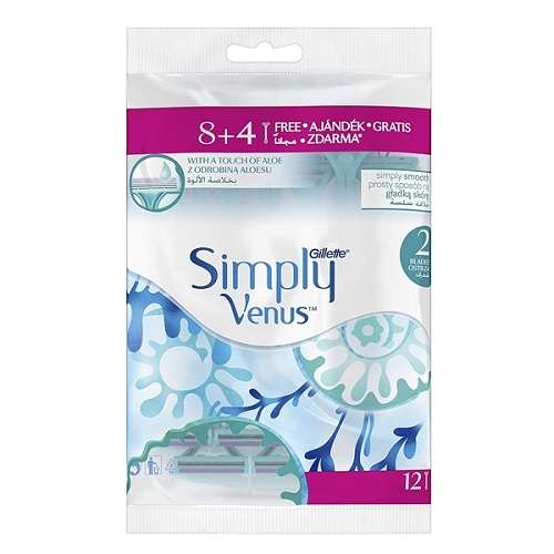 بسته 12 عددی تیغ اصلاح زنانه 2 لبه ونوس ژیلت Venus