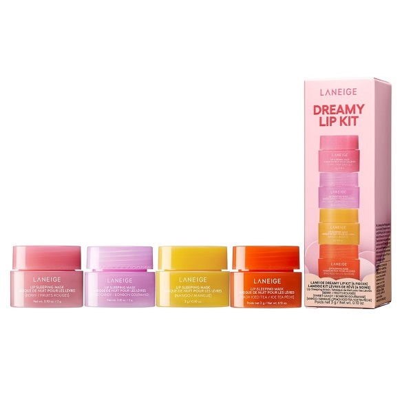 پک 4 تایی ماسک لب شب مینی لانیژ مدل Dreamy Kip Kit پک 4 تایی ماسک لب شب مینی لانیژ مدل Dreamy Kip Kit