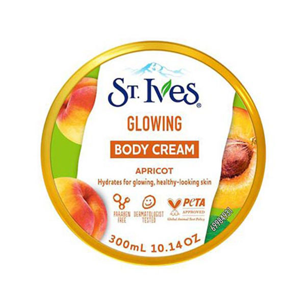 کرم بدن درخشان کننده زرد آلو سینت ایوز مدل Glowing