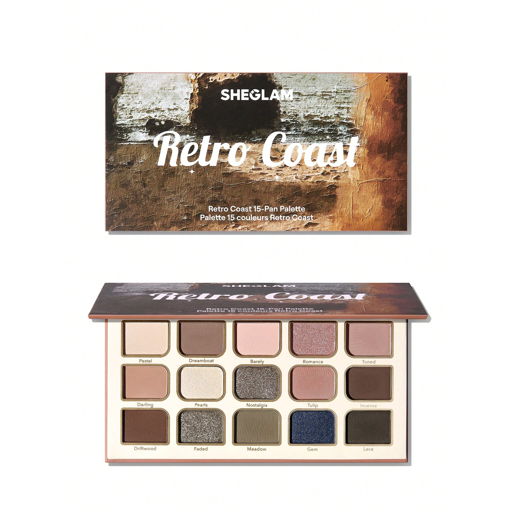پالت سایه چشم 15 رنگ شیگلم مدل Retro Coast